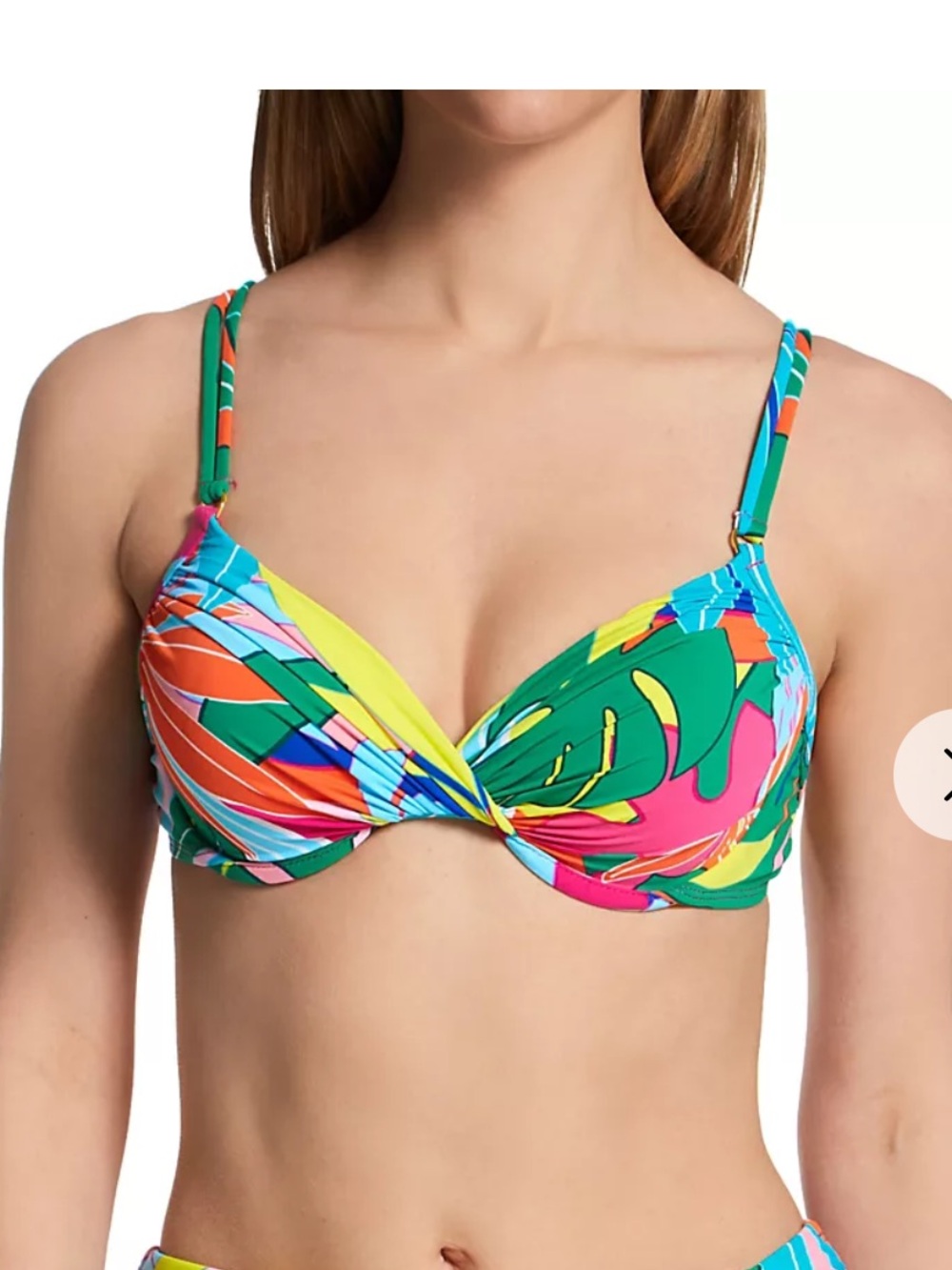 Bleu Rod Beattie Tropical Twist Underwire Bikini Top - Green, Pink, Yellow, Blue